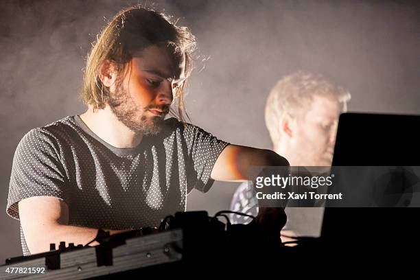 Janus Rasmussen and Olafur Arnalds of Kiasmos performs on stage during day 2 of Sonar Music Festival on June 19, 2015 in Barcelona, Spain.