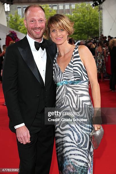 Johann von Buelow and his wife Katrin von Buelow during the German Film Award 2015 Lola at Messe Berlin on June 19, 2015 in Berlin, Germany.