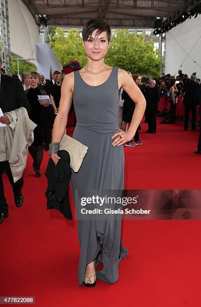 Henriette Richter-Roehl arrives for the German Film Award 2015 Lola at Messe Berlin on June 19, 2015 in Berlin, Germany.