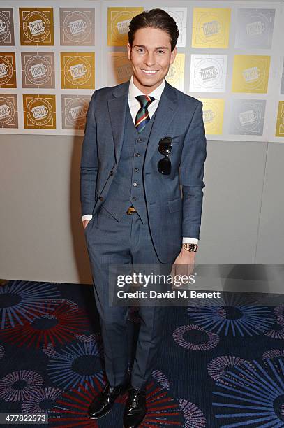 Joey Essex attends the TRIC Television and Radio Industries Club Awards at the Grosvenor House Hotel on 11, 2014 in London, England.