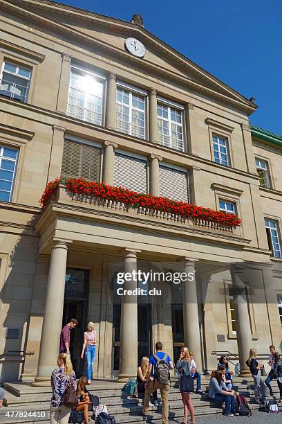 view of the main tuebingen university building in the wilhelmstraße - tübingen stock pictures, royalty-free photos & images