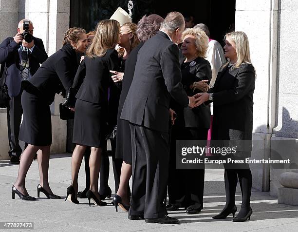 King Juan Carlos of Spain, Queen Sofia, Princess Letizia and Princess Elena of Spain attend the memorial service for the victims of the March 11,...