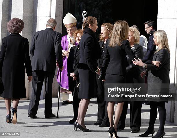 Queen Sofia, King Juan Carlos of Spain, Princess Elena of Spain and Princess Letizia attend the memorial service for the victims of the March 11,...