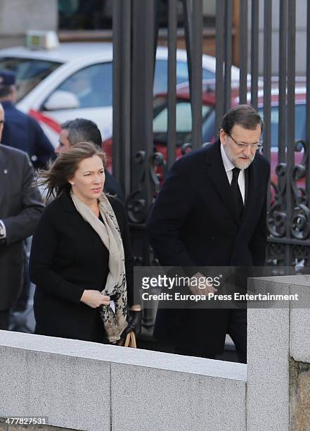 Mariano Rajoy and Elvira Fernandez attend attend the memorial service for the victims of the March 11, 2004 terrorist attacks that killed 192 people...