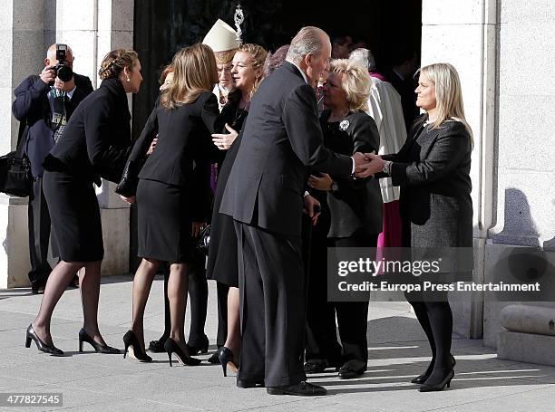 King Juan Carlos of Spain, Queen Sofia, Princess Letizia and Princess Elena of Spain attend the memorial service for the victims of the March 11,...