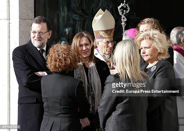 Mariano Rajoy, Angeles Dominguez, Elvira Fernandez, Mari Mar Blanco and Angeles Pedraza attend the memorial service for the victims of the March 11,...