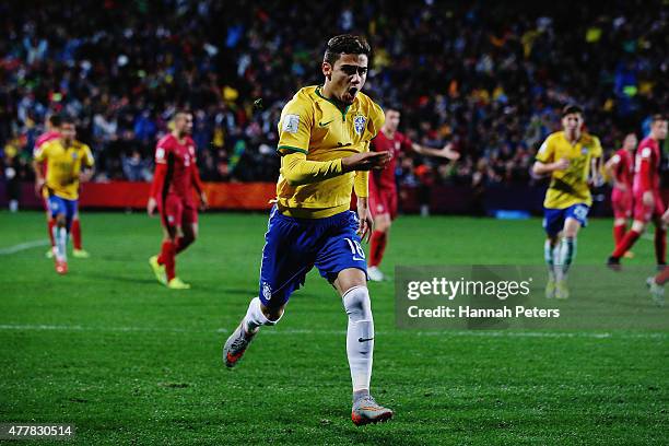 Andreas Pereira of Brazil celebrates after scoring a goal during the FIFA U-20 World Cup Final match between Brazil and Serbia at North Harbour...