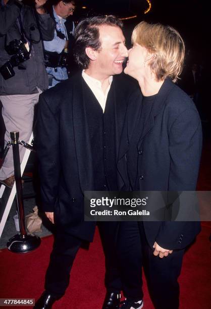 Actor Arye Gross and comedienne Ellen DeGeneres attend the "Interview with the Vampire: The Vampire Chronicles" Westwood Premiere on November 9, 1994...