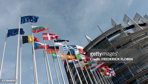 Photo taken on March 11, 2014 shows the European Parliament in Strasbourg, eastern France. AFP PHOTO / FREDERICK FLORIN