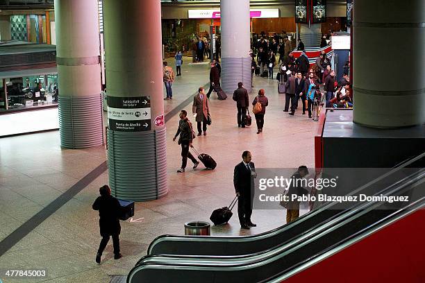 People walk at Atocha railway station during the 10th anniversary of Madrid train bombings on March 11, 2014 in Madrid, Spain. Spain's worst...