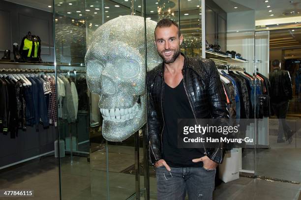Designer Philipp Plein poses for media before the Philipp Plein S/S 2014 Collection at Lotte Department Store on March 11, 2014 in Seoul, South Korea.