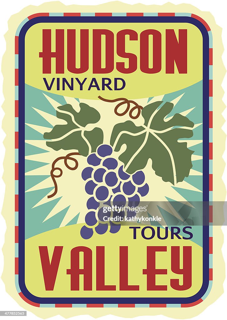 Hudson Valley travel sticker or luggage label