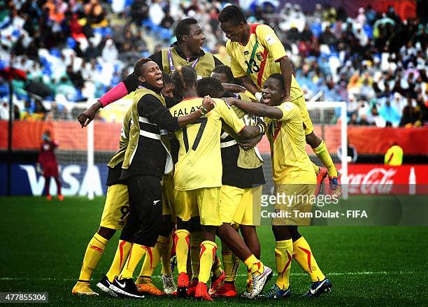 Adama Traore of Mali celebrates with his team after scoring a goal during the FIFA U-20 World Cup Third Place Play-off match between Senegal and Mali...