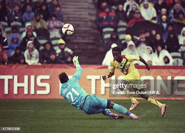 Doumbia Aboubacar of Mali in action during the FIFA U-20 World Cup Third Place Play-off match between Senegal and Mali at North Harbour Stadium on...