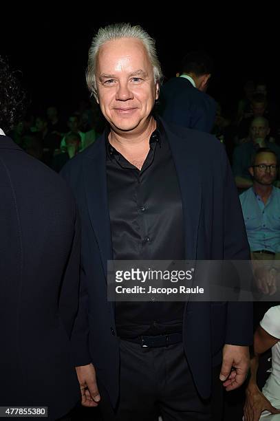 Tim Robbins attends the Emporio Armani fashion show during the Milan Men's Fashion Week Spring/Summer 2016 on June 20, 2015 in Milan, Italy.
