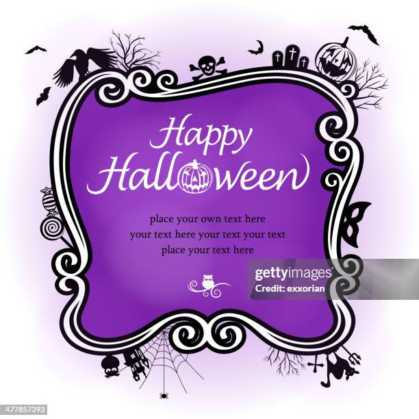 ilustraciones, imágenes clip art, dibujos animados e iconos de stock de happy halloween - búho real