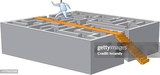 through the maze - simple maze stock illustrations