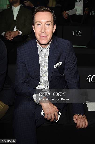 Eric Jennings attends the Emporio Armani fashion show during the Milan Men's Fashion Week Spring/Summer 2016 on June 20, 2015 in Milan, Italy.