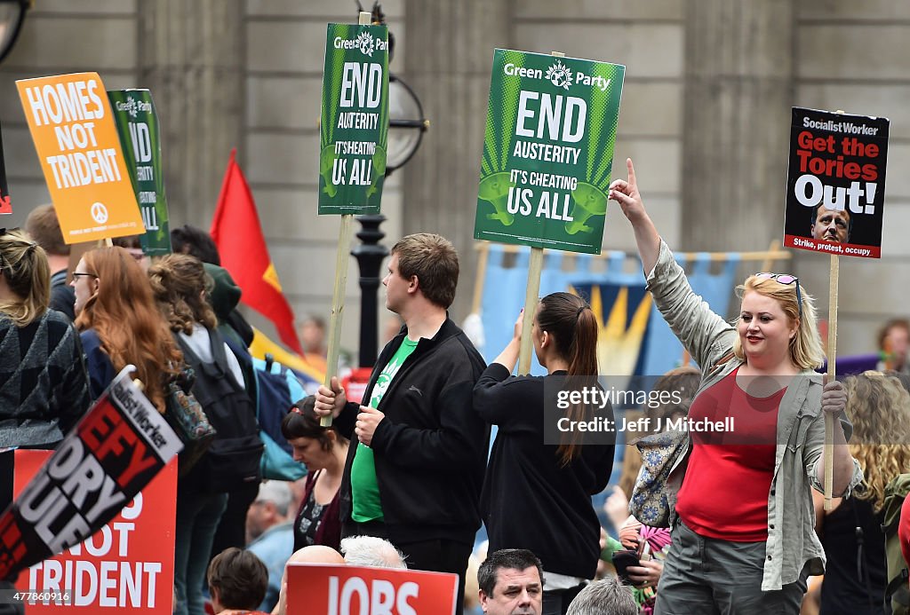 People's Assembly Against Austerity Hold Demonstration And Festival