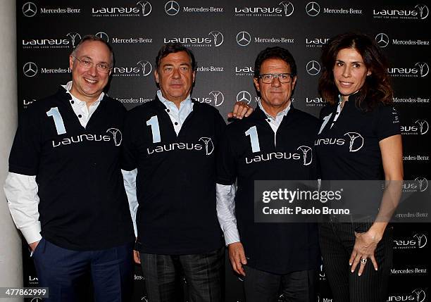 Alwin Epple President of Mercedes-Benz Italia, Ruggiero Magnoni of Laureus Italia Onlus, Fabio Capello and Silvana De Giovanni of Laureus Italia...