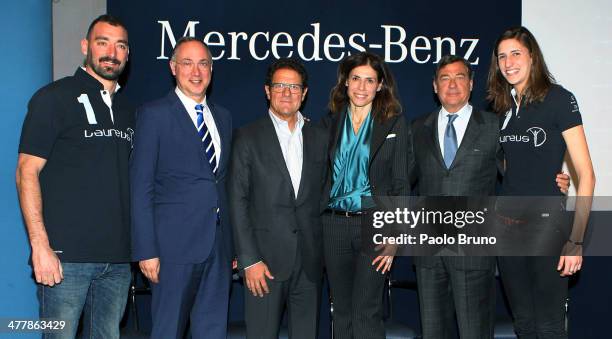 Maurizio Felugo, Alwin Epple President of Mercedes-Benz Italia, Fabio Capello, Silvana De Giovanni and Ruggiero Magnoni of Laureus Italia Onlus,...