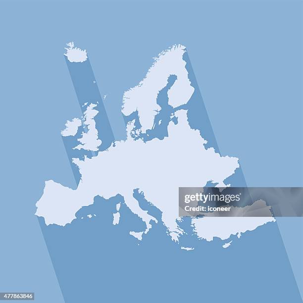 europe simple blue map on blue background - map europe stock illustrations