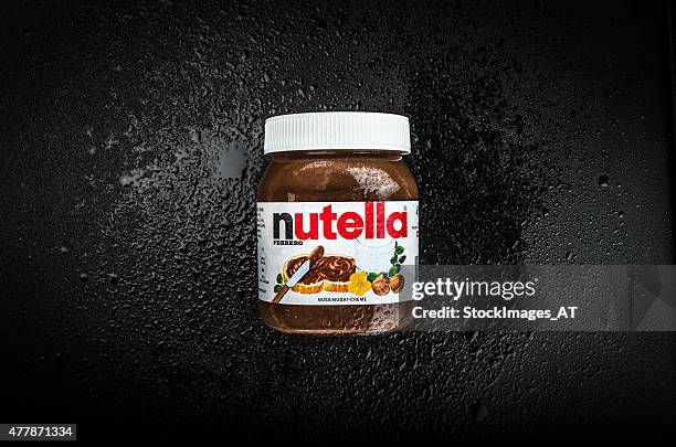 nutella hazelnut spread - nutella stock pictures, royalty-free photos & images