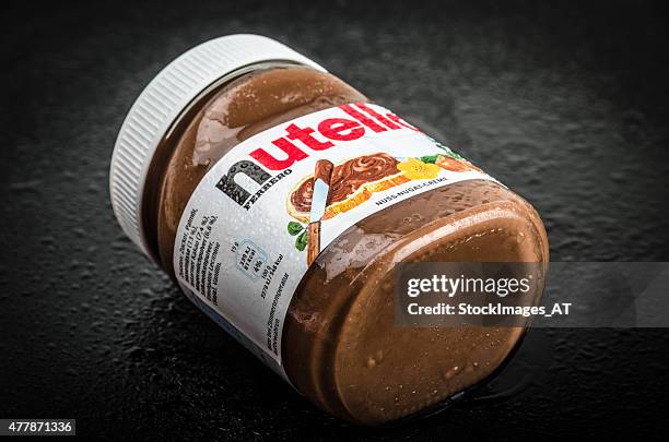 nutella hazelnut spread - nutella stock pictures, royalty-free photos & images