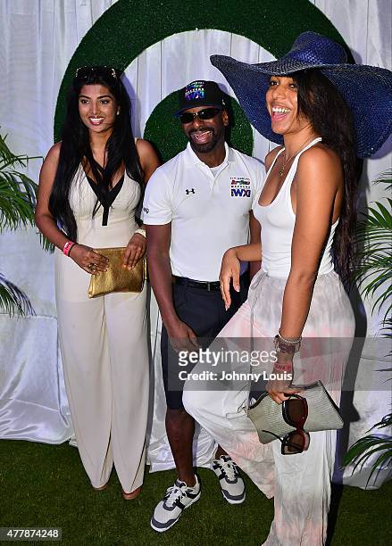 Anchal Joseph, DJ Irie and Guest attends JEEP 11th Annual Celebrity Golf Tournament during The 11th Annual Irie Weekend at Miami Beach Golf Club on...