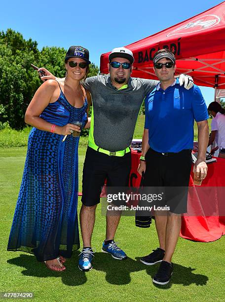 Karly Skladany, Chris Kirkpatrick and Guest attends JEEP 11th Annual Celebrity Golf Tournament during The 11th Annual Irie Weekend at Miami Beach...