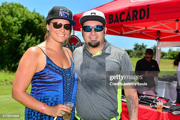 Karly Skladany and Chris Kirkpatrick attends JEEP 11th Annual Celebrity Golf Tournament during The 11th Annual Irie Weekend at Miami Beach Golf Club...