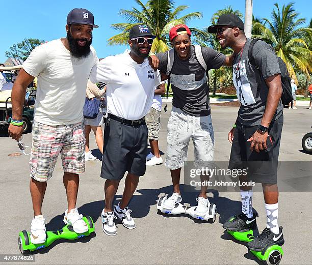 Jason Trice, DJ Irie, Mario Charmer and Chad Gibson attends JEEP 11th Annual Celebrity Golf Tournament during The 11th Annual Irie Weekend at Miami...