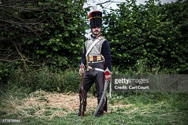Historical re-enactor Chris Evans from Bedfordshire poses for a photograph in his role as a Troop Sergeant in the 15th Hussars ahead of the second...