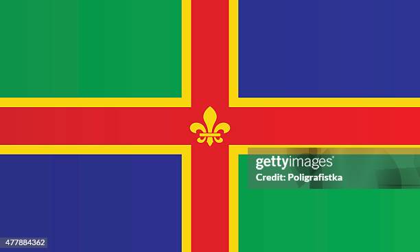 ilustraciones, imágenes clip art, dibujos animados e iconos de stock de bandera de lincolnshire - lincolnshire