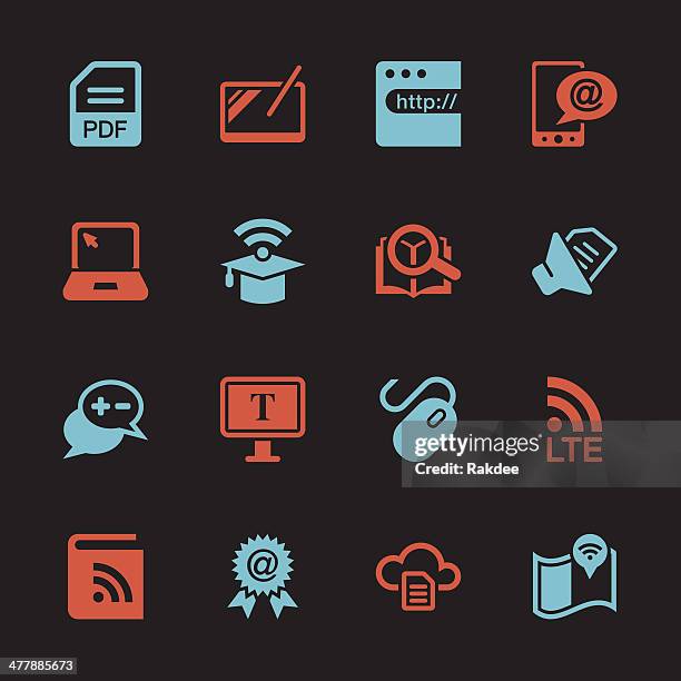 online-bildung-icons-color-serie/eps10 - pdf icon stock-grafiken, -clipart, -cartoons und -symbole