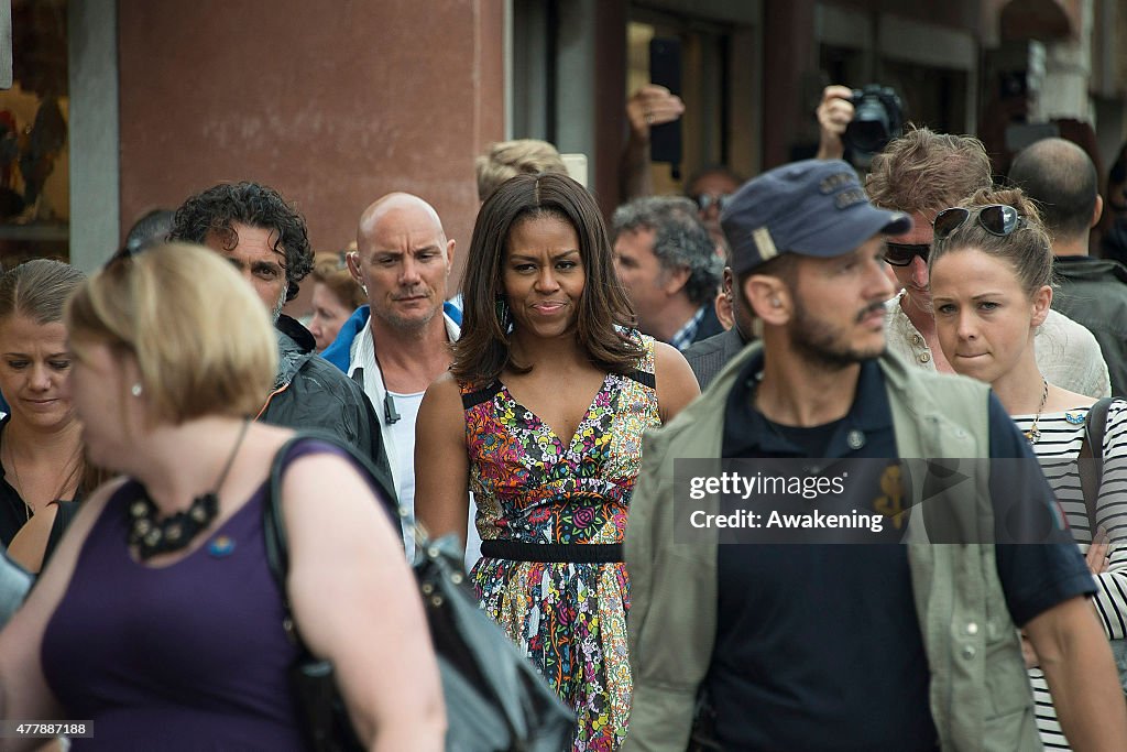 First Lady Michelle Obama Visits Venice