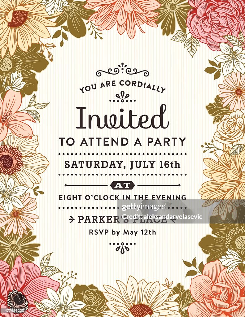 Floral Frame Invitation High-Res Vector Graphic - Getty Images