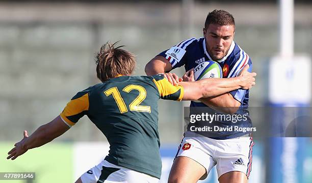 Eliott Roudil of France breaks clear of Daniel du Plessis during the World Rugby U20 Championship 3rd Place Play-Off match between France and South...
