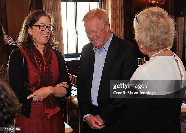 Dr. Elena Gates, Richard Gephardt and Dr. Terrie Inder attend the Square Roots Resolution For Mothers on Eve of US Conference of Mayors 83rd Annual...