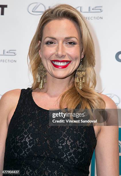 Actress Allison McAtee attends Out Magazine's Rock OUT Los Angeles Fashion Week Kick-Off event at Siren Studios on March 7, 2014 in Hollywood,...