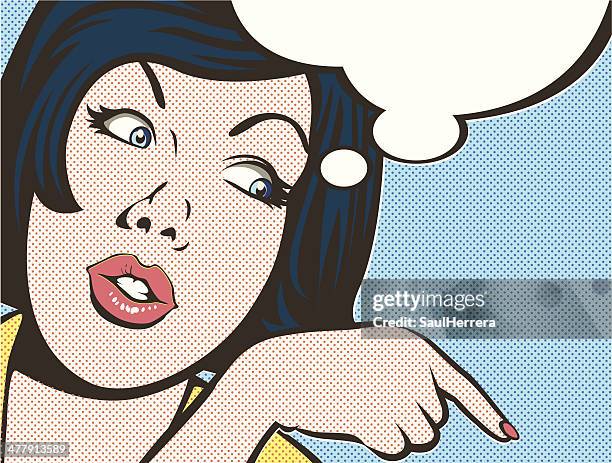 woman pointing - uncomfortable stock illustrations