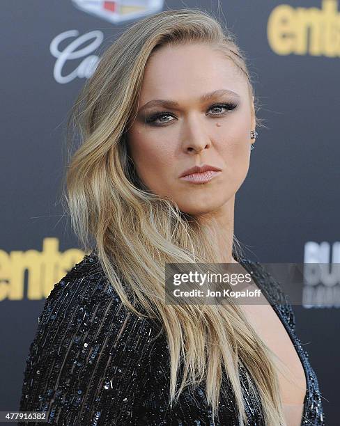Ronda Rousey arrives at the Los Angeles Premiere "Entourage" at Regency Village Theatre on June 1, 2015 in Westwood, California.