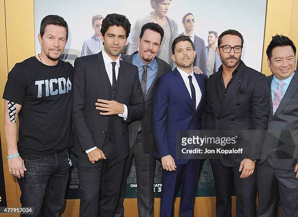 Actor/producer Mark Wahlberg, actors Adrian Grenier, Kevin Dillon, Jerry Ferrara, Jeremy Piven and Rex Lee attend at the Los Angeles Premiere...