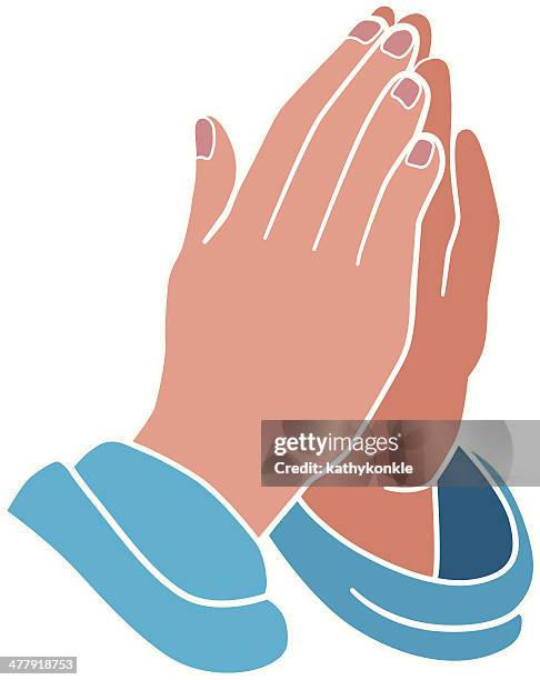 praying hands - clip art of church stock illustrations