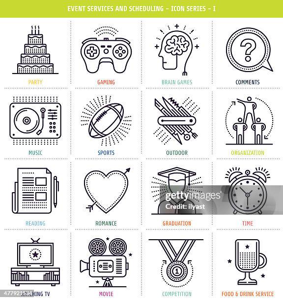 event services and scheduling - reading outside stock illustrations