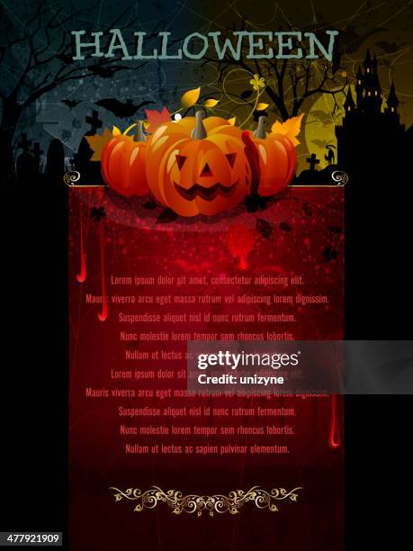 halloween background with copy space - castle background stock illustrations