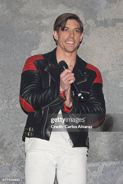 Spanish actor Adrian Lastra attends the "Hoy No Me Puedo Levantar" Triple Platinum Ticket awards at the Coliseum theater on March 11, 2014 in Madrid,...