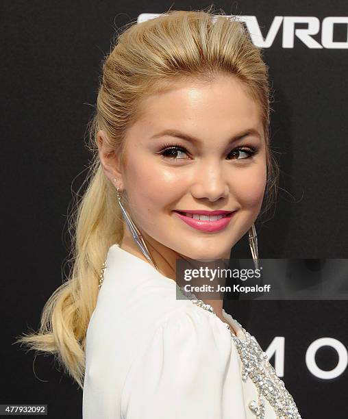 Actress Olivia Holt arrives at the Los Angeles Premiere of Disney's "Tomorrowland" at AMC Downtown Disney on May 9, 2015 in Lake Buena Vista, Florida.