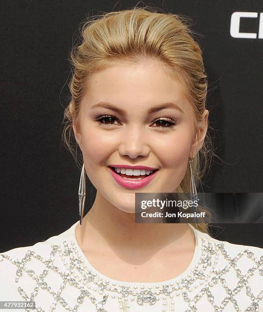 Actress Olivia Holt arrives at the Los Angeles Premiere of Disney's "Tomorrowland" at AMC Downtown Disney on May 9, 2015 in Lake Buena Vista, Florida.