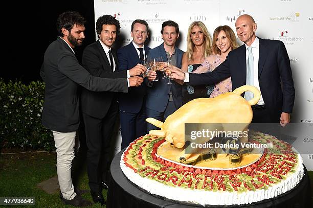 Francesco Arca, Francesco Scianna, Alain Zimmermann, James Marsden, Tiziana Rocca, Silvia Grilli and Beppe Ambrosini attend the Baume & Mercier and...